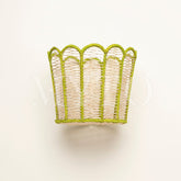 Scalloped Bucket Container Green